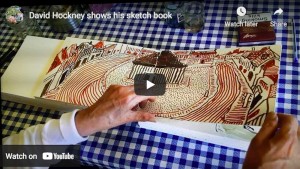 David Hockney muestra su libro de bocetos