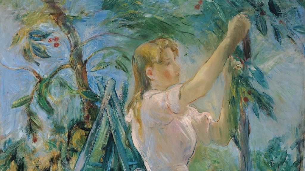 La recogedora de cerezas, de Berthe Morisot