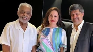 Giblerto Gil, Gisela Asmundo y Marcelo Fígoli en el backstage del show en Movistar Arena.