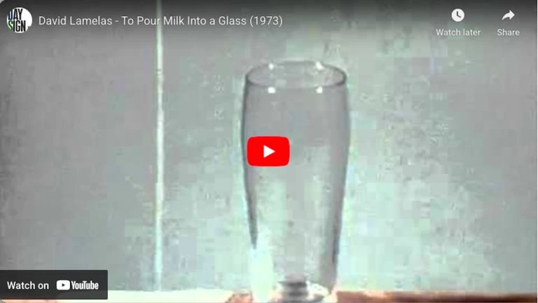 David Lamelas - To pour milk into a glass (1973)