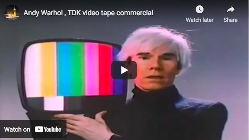 Andy Warhol en un comercial para TDK