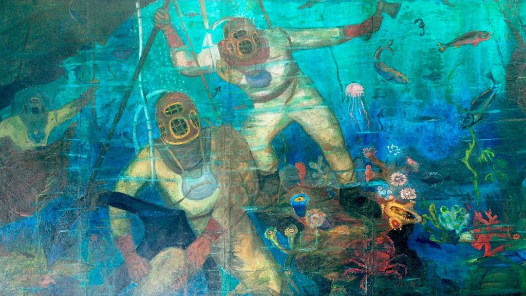 Buzos en el fondo del mar, de Benito Quinquela Martín